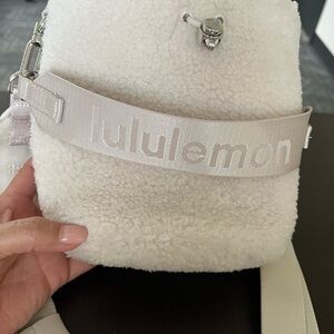 lululemon athletica Cream Sherpa Crossbody Bag with Branded Strap